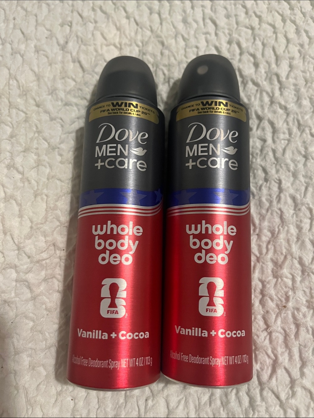 NWT Dove Men Whole Body Spray Deodorant Vanilla and Cocoa